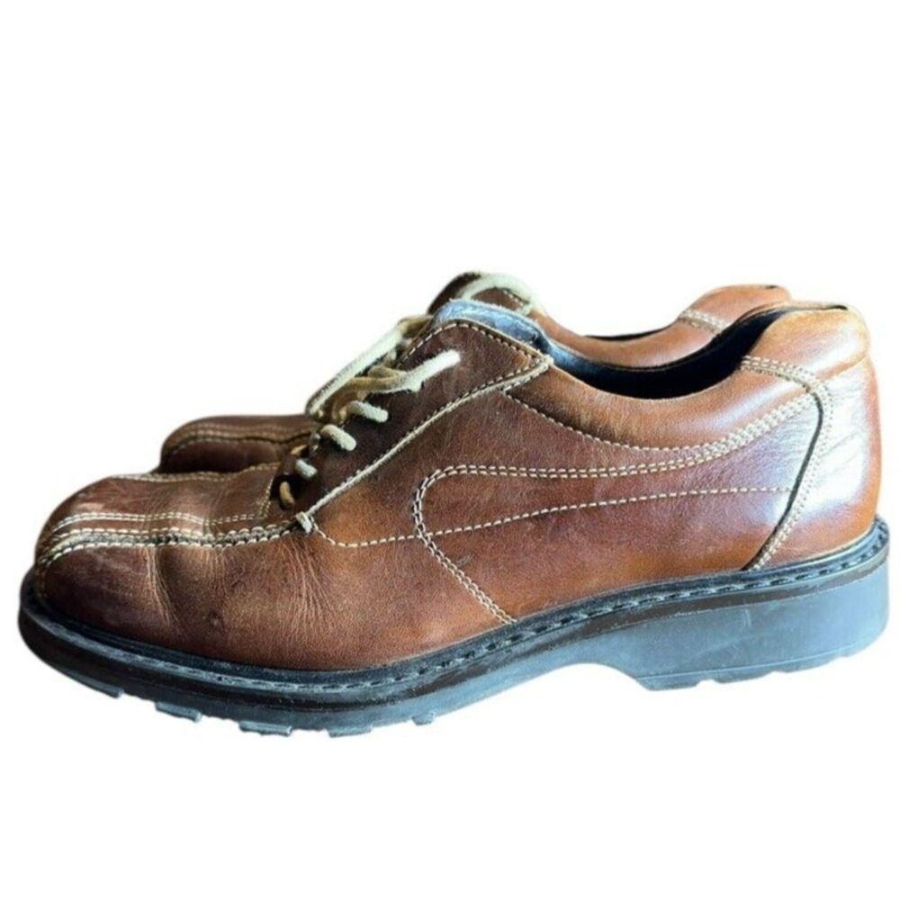 Bass Shoes Men's Leather Rake Size 7.5‎ M Brown Lace Made in Italy